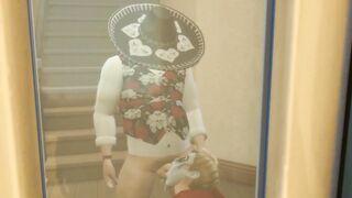 Spanish Hunk destroys White Bottom Slut rough Halloween anal face fuck