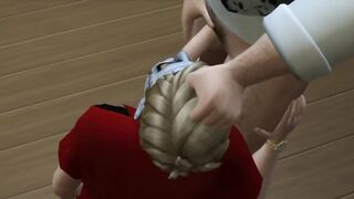 Spanish Hunk destroys White Bottom Slut rough Halloween anal face fuck