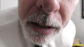 Daddy forces pup to take it deep on camera with risky dare