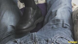 Daddy forces pup to take it deep on camera with risky dare