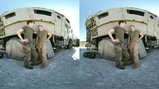 Secret bisexual recruit gets his ass pounded by hot military sergeant in VR