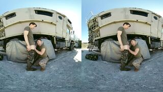 Secret bisexual recruit gets his ass pounded by hot military sergeant in VR