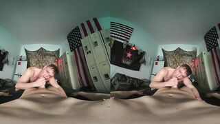 Secret bisexual recruit gets his ass pounded by hot military sergeant in VR
