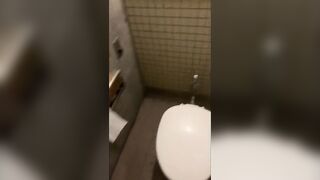 Public toilet jizz fest Japanese boy milked dry while strangers lurk outside