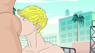 Gay Sakter Gets Rimming Sucked Outside Big Daddy's Cock