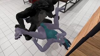 Werewolf furry destroys gay dragon rough game