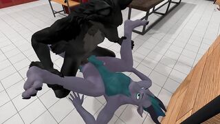 Werewolf furry destroys gay dragon rough game