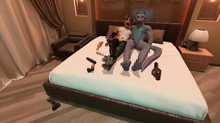 Hot furry fox and werewolf take big cocks in gay anal yiff
