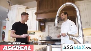 NEXT DOOR BUDDIES raw muscular chef gets railed hard in kitchen gloryhole