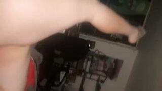 Femboy strip teases his tight hole raw amateur cock
