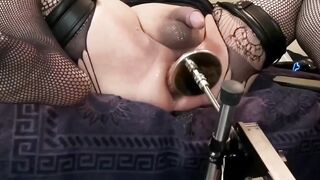 Hands-free cumshot on big cock until dripping messy orgasm
