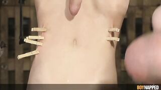 Boynapped by big dicks chained clamped and destroyed in gay kink fest