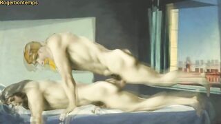 Greek gladiator barebacked in vintage cartoon hentai
