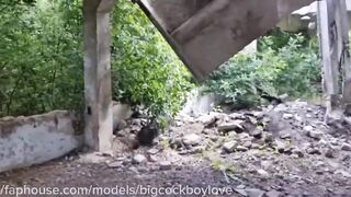 The twink lost in ruins got fucked raw by daddy’s big cock till he gagged on cum