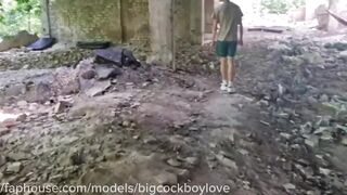 The twink lost in ruins got fucked raw by daddy’s big cock till he gagged on cum