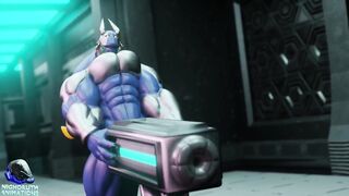 Finnter's E-Zoid cock growth animation destroyed his ass