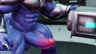 Finnter's E-Zoid cock growth animation destroyed his ass