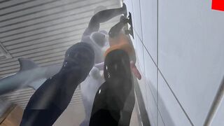 Futa dragon fucked raw in gym locker by gay fox
