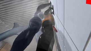 Futa dragon fucked raw in gym locker by gay fox