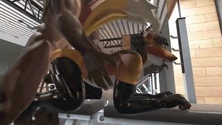 Twink gobbled by furry centaur on gym simulator horsecock stuffed raw cumshot
