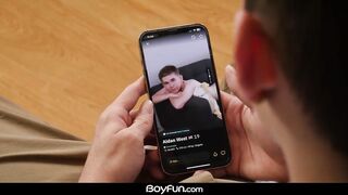 Raw British twink gets throat fucked til cum drips