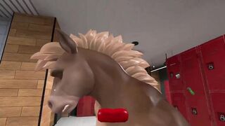 Centaur cummings big horsecock in locker room gay furry hentai