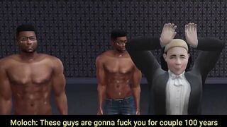 demonlord milf gets bred by gay ebony demon in sims 4 orgy