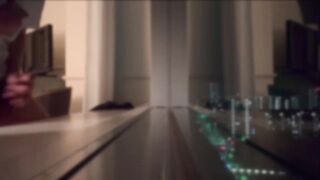 Gay perverted whore gets jizzed on by strangers outside window