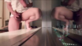 Gay perverted whore gets jizzed on by strangers outside window