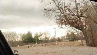 Big white cock destroyed in public park masturbation