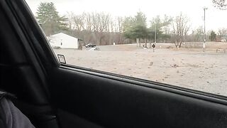 Big white cock destroyed in public park masturbation