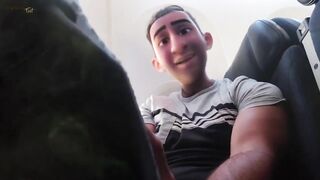 Step dad’s mile high feet destroy your shy shit airplane fantasy