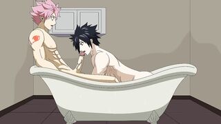 Natsu destroys Gray raw brutal thick cock yaoi hentai