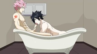 Natsu destroys Gray raw brutal thick cock yaoi hentai