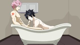 Natsu destroys Gray raw brutal thick cock yaoi hentai