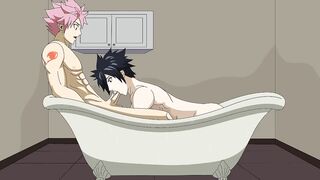 Natsu destroys Gray raw brutal thick cock yaoi hentai