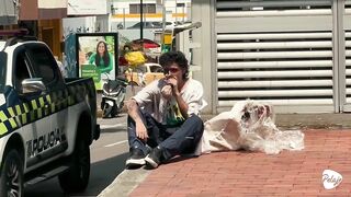 Beggar from Bucaramanga destroyed by big dick gay man in motel