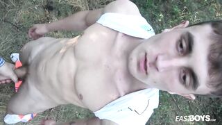 Huge dick twink handjob muscle boy choked raw