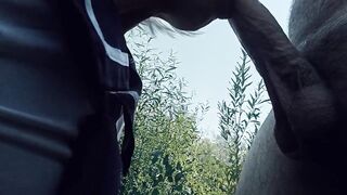 Femboy sissy gets barebacked raw stuffed in the wild by hungry daddy