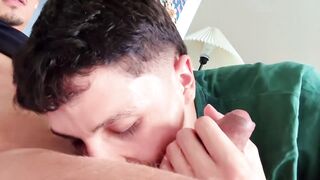 My straight neighbor sucks cock while begging for more deep throat sloppy fill