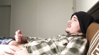 Male JOI guy wrecked by endless vocal moaning and insane cum control