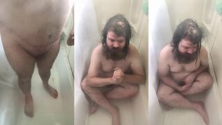 Stressed out chubby peeper gets caught peeking at hairy armpits and bush