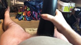 Getting hard and masturbating a chubby guy's tight bushy dick raw solo