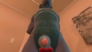 Furry dragon gets a sloppy blowjob in steamy hentai game