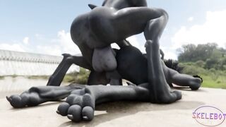 Alien Halo Bareback Fucks Hard Big Cock Rough Sex