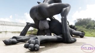 Alien Halo Bareback Fucks Hard Big Cock Rough Sex