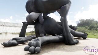 Alien Halo Bareback Fucks Hard Big Cock Rough Sex