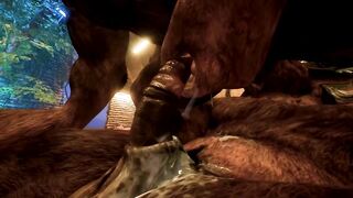 Two hungry minotaur twunks frot and cum together raw