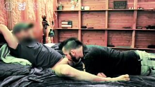 Straight buddy David lets me milk his big white cock while he gapes at porn