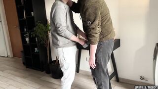 Twin gets reamed raw on big uncut hunk cock